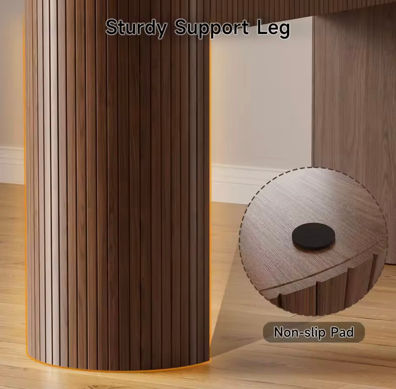 55” Mid Century Fluted Console Table with 2 Storage Drawers