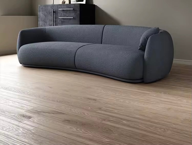 Dutch Vintage Ergonomically Curved Sofa, White Lounge Sofa