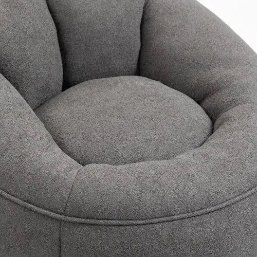 Grey Bean Bag Chair, Modern Single Sofa Chair with Footrest