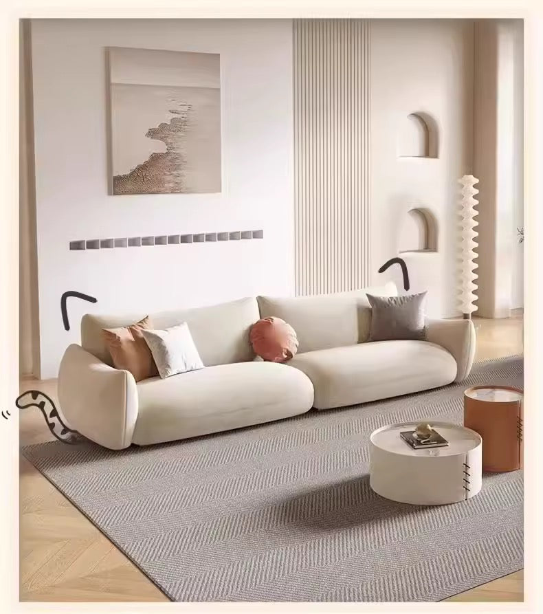 Nordic Cloud Loveseat, Ergonomic Space Saving Sofa, Cream