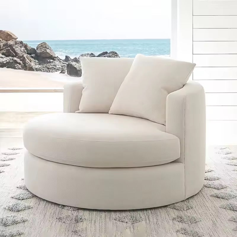 Rotatable Sofa Chair, White Ergonomic Lounge Chair