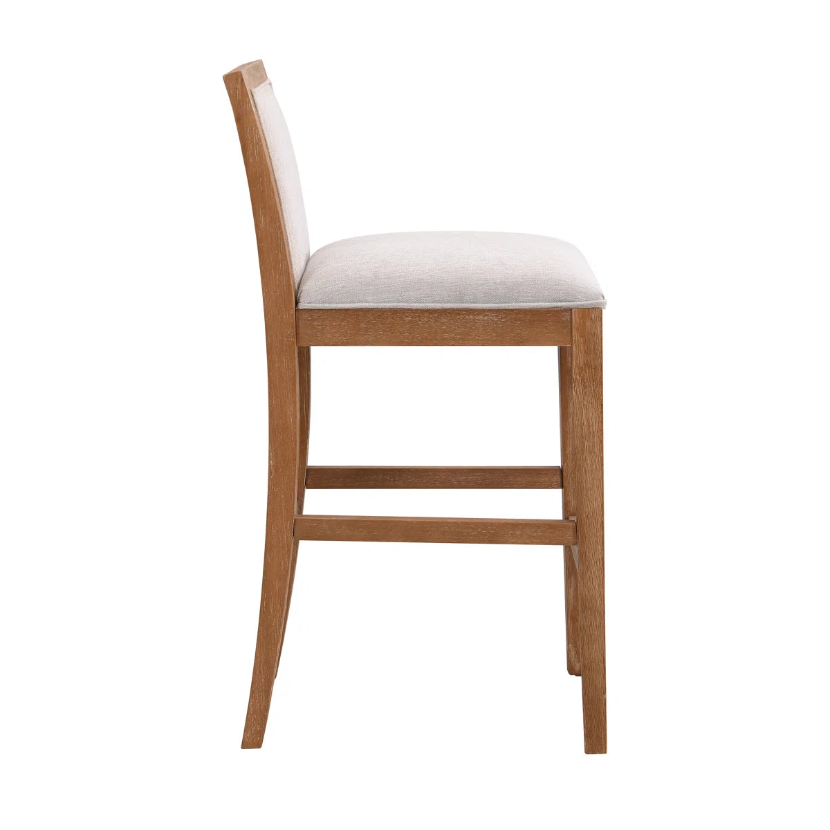 Set of 2 Beige Retro Fabric Bar Stools