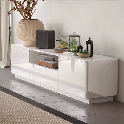 70.8” LED TV Stand with 4 Drawers, High-Gloss Media Console