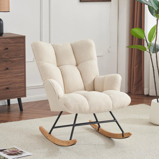 Compact Sherpa Rocking Chair – Nursery & Living Room