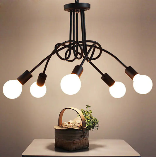 Industrial Iron Pipe Pendant Light – Minimalist Design
