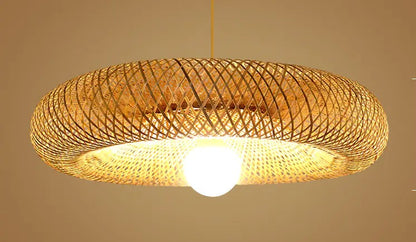 Modern Bamboo Woven Waterproof Pendant Light