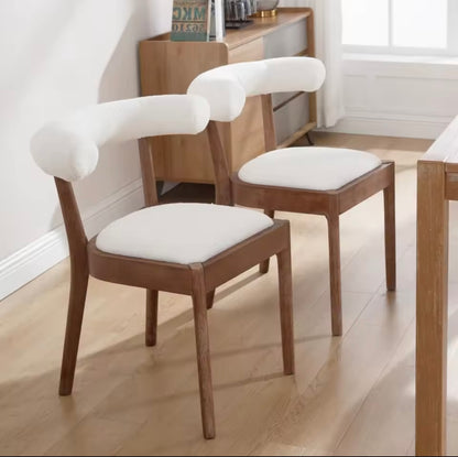 Set of 2 Upholstered Mid Century Pu Leather Dining Chairs