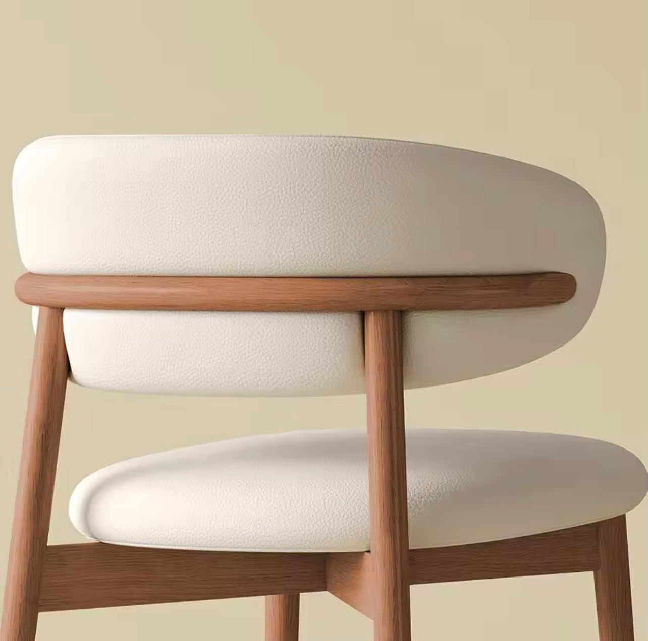 Set of 2 Faux Leather Dining Chairs with Solid Wood Legs