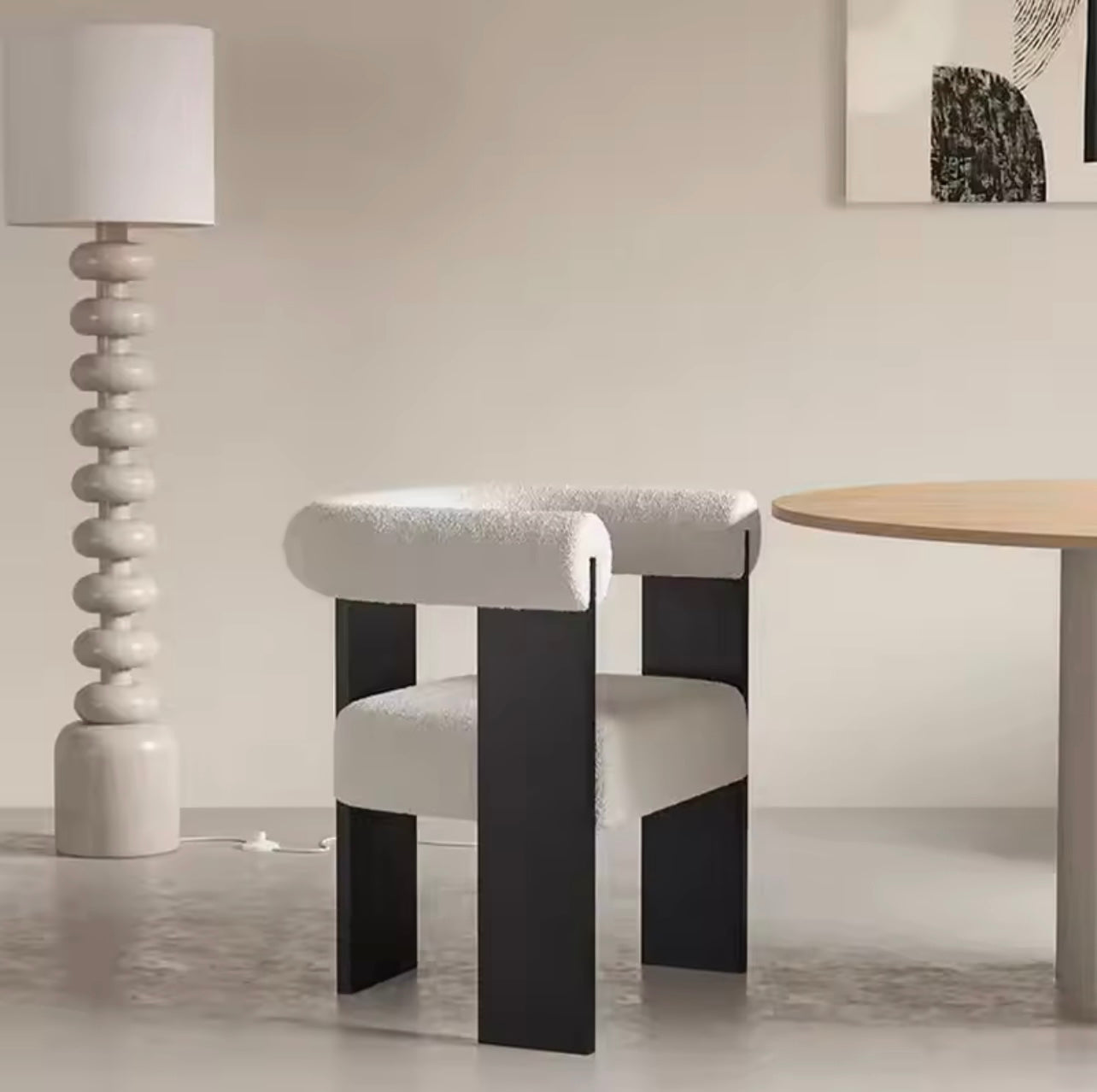 French Lambskin Upholstery, Ergonomic Hug-Back Design Chair