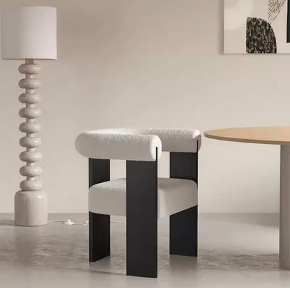 French Lambskin Upholstery, Ergonomic Hug-Back Design Chair