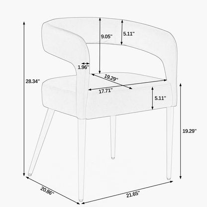 Modern Dining Chair with Padded Cushion - Grey Accent Chair