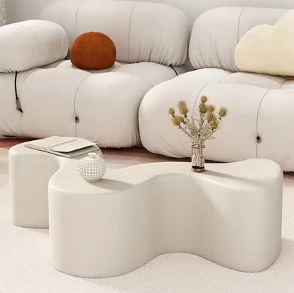 S-Shaped Sculptural Coffee Table, Fiberglass Modern Center Table