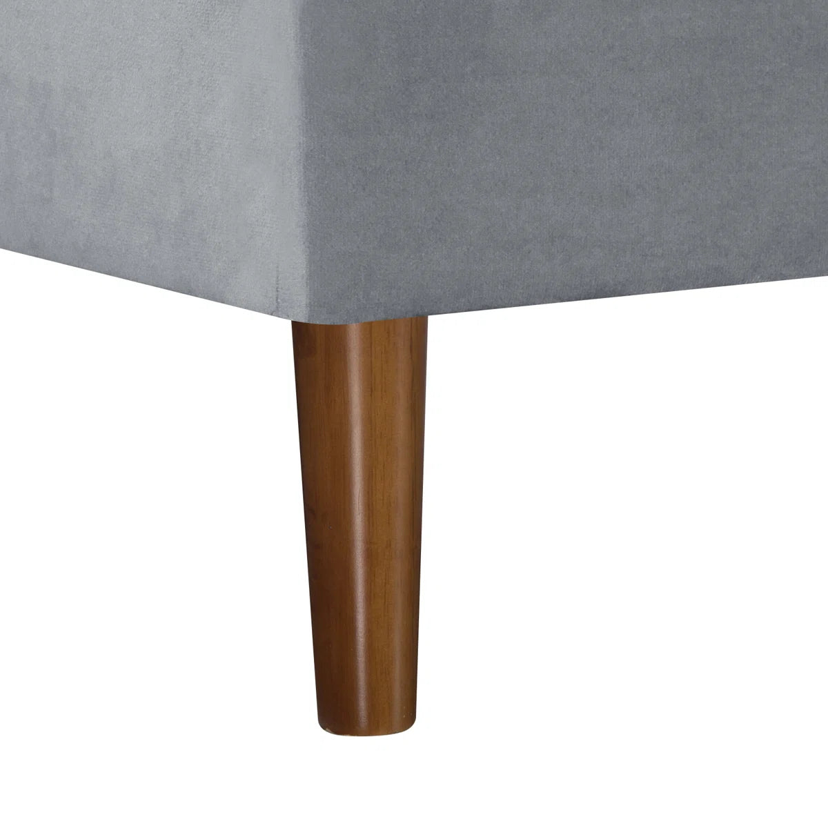 102" Gray Modular Velvet Sectional Sofa with Ottoman