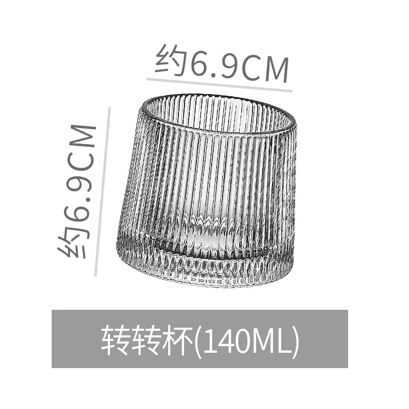 Rotating Whiskey and Coffee Glass, Spinning Crystal Cup 140 - 285ml