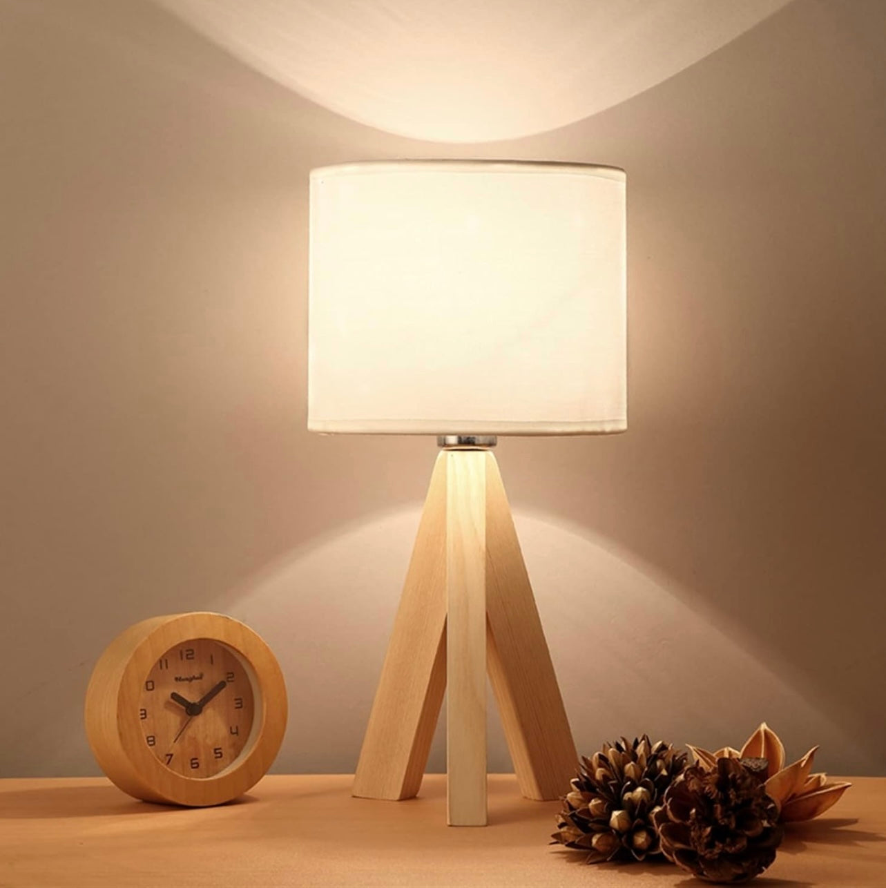 Minimalist Japanese Modern Wooden Bedside Lamp