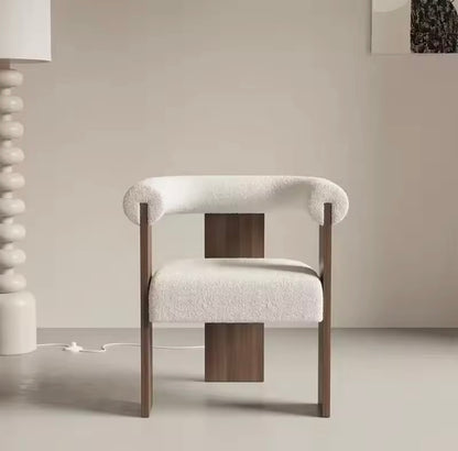 French Lambskin Upholstery, Ergonomic Hug-Back Design Chair