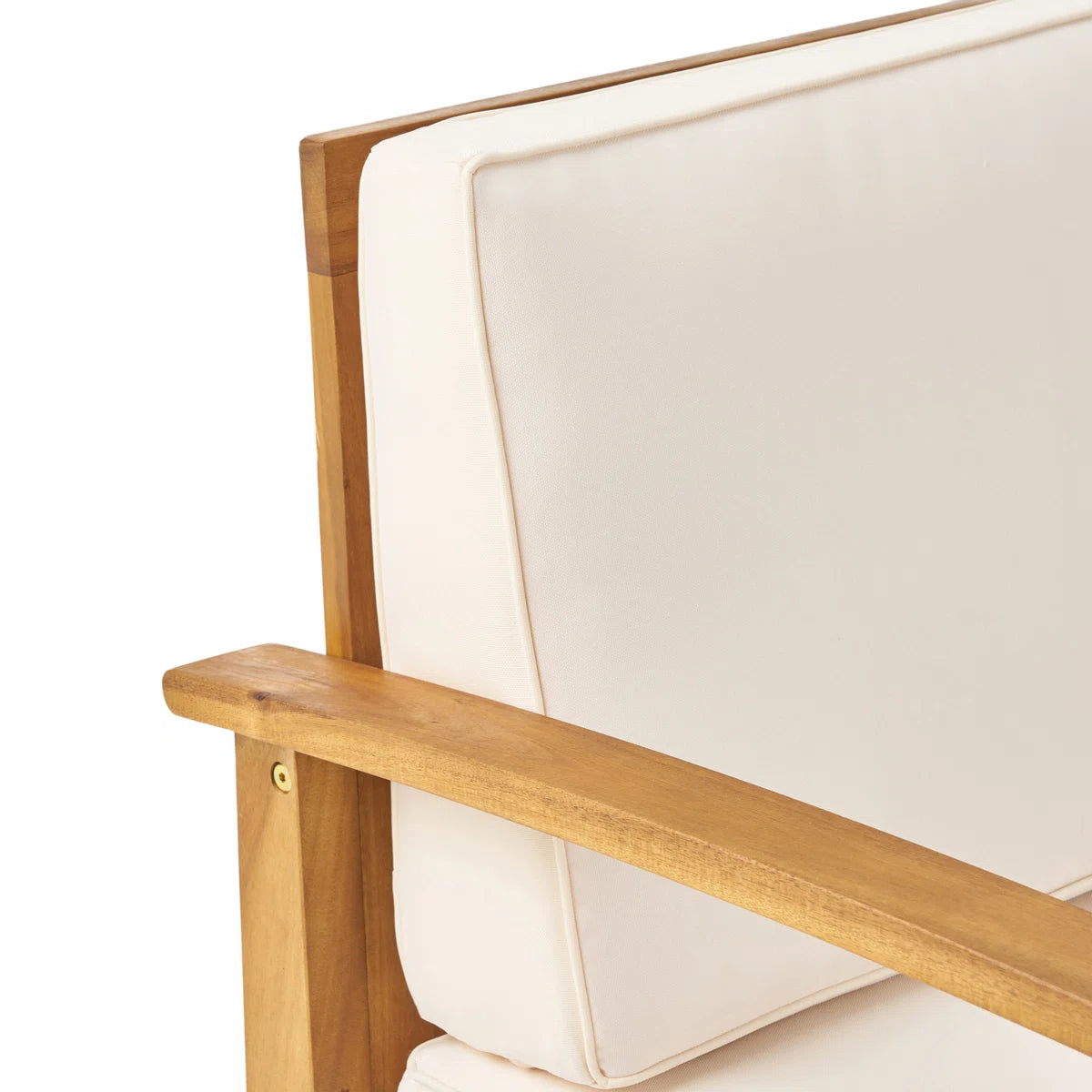 Cream Wooden Club Chair with Acacia Frame