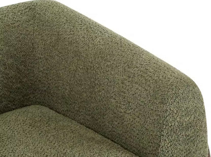 Green Accent Chair, Boucle Fabric Upholstered Club Chair