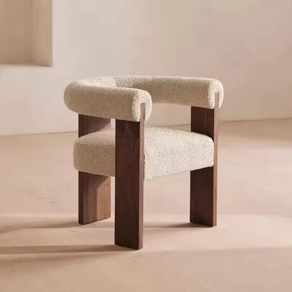 French Lambskin Upholstery, Ergonomic Hug-Back Design Chair
