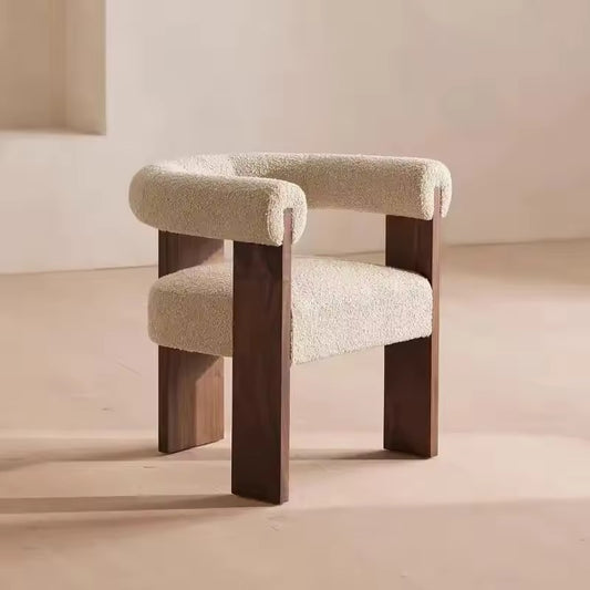 French Lambskin Upholstery, Ergonomic Hug-Back Design Chair