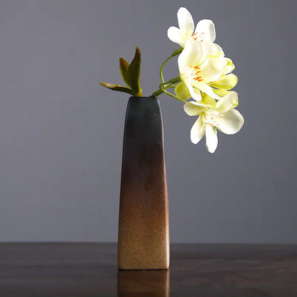 Chinese Vintage Ceramic Zen Flower Vase