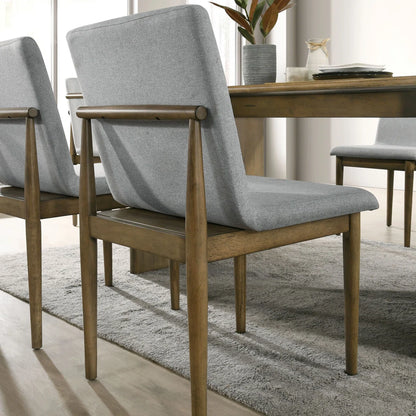 Gray Set of 2 Mid Century Dining Chairs, Solid Wood Dining Chairs