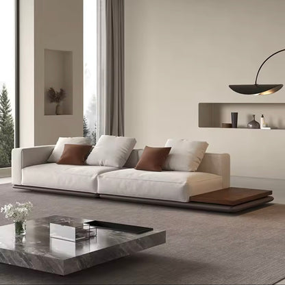 Italian Modern Curved Corner Sofa with Cotton-Linen Fabric