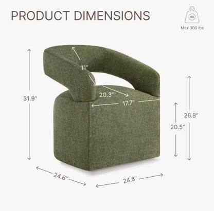 White Set of 4 Upholstered Versatile Dining Chairs with Hidden Wheels