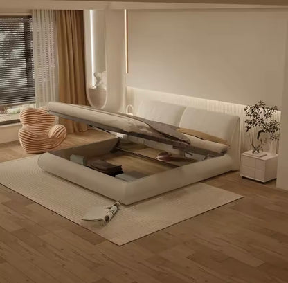 Modern Nordic Upholstered Bed Frame with Storage