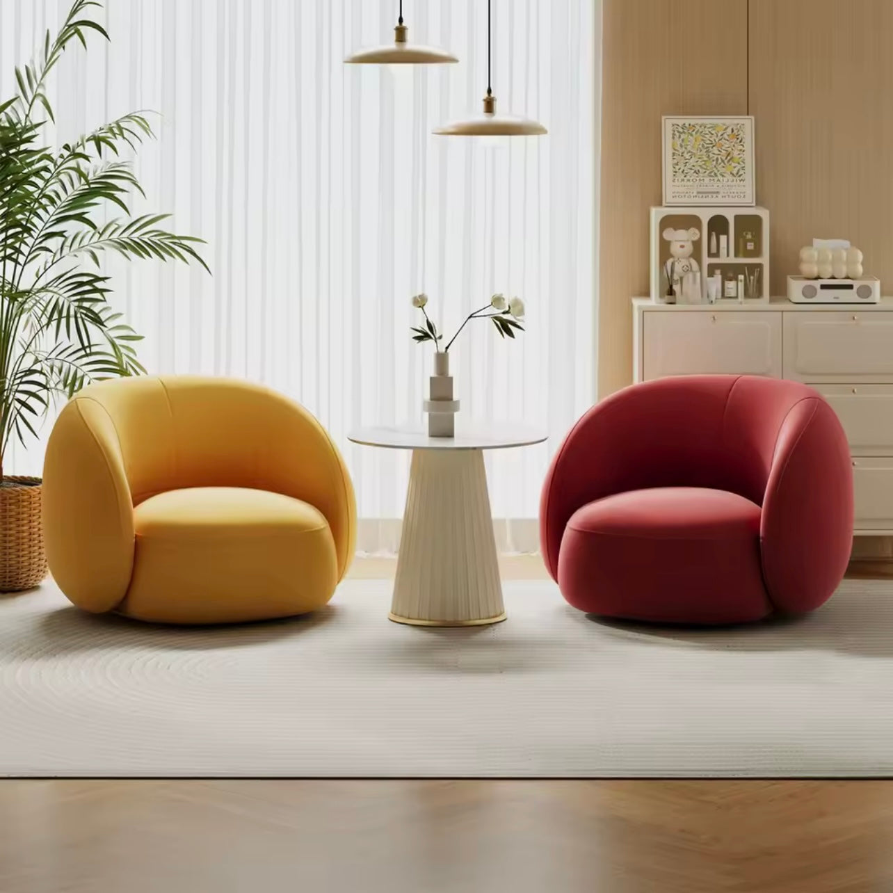Modern Minimalist Orange Single Sofa Chair