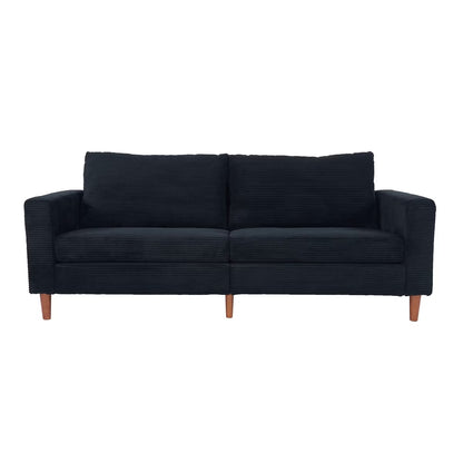Contemporary Sofa - Black Loveseat Small Sofa Linen Couch