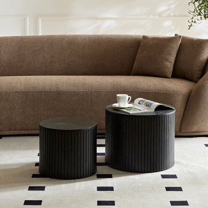 Set of 2 Modern Coffee Tables, Black Nesting Coffee Table