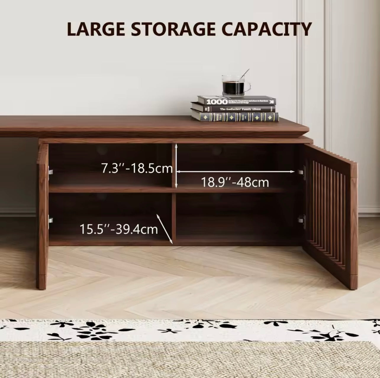 Extendable Walnut Media Console for 55”+ TVs