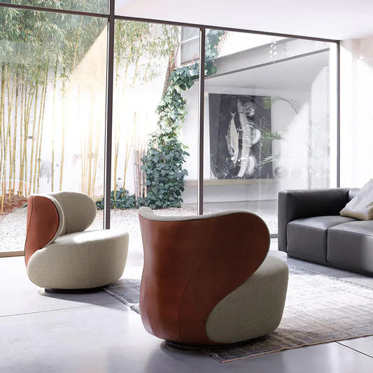 Compact Modern Minimalist Swivel Sofa Armchair