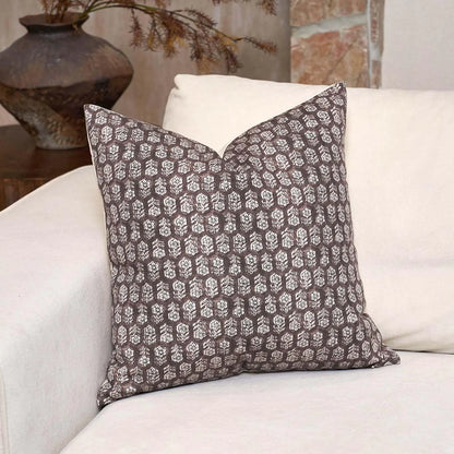 Floral Print Organic Cotton Pillow Cover 18x18