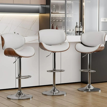 White Counter Height Stool - Swivel Bar Chairs for Kitchen Islands