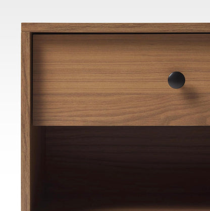 Mid Century Nightstand - Mocha Wood Nightstand with Drawers