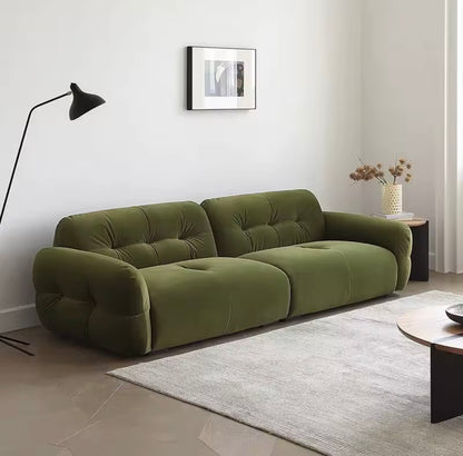Modern Cloud Modular Sofa in Green Velvet