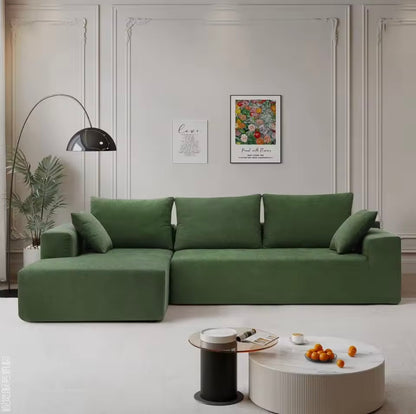 Modular Cloud Sectional Sofa with L-Shape Chaise, Chenille Fabric Couch