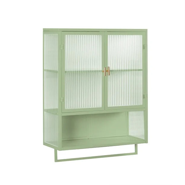 Bathroom Wall Cabinet and Towel Bar - Green Wall Cabinet