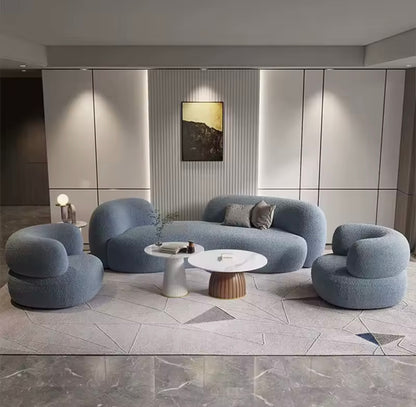 Modern Luxury Curved Lambswool Sofa, White