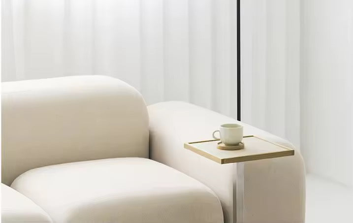 Modern Minimalist Beige Pebble Modular Sofa