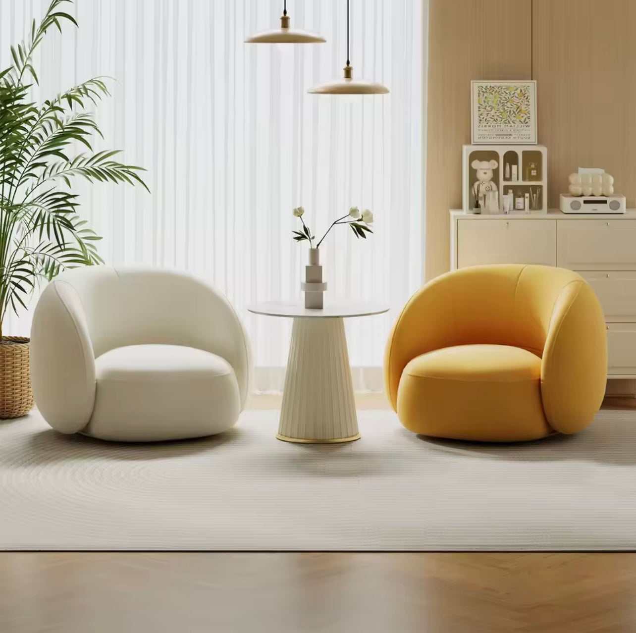 Modern Minimalist Orange Single Sofa Chair