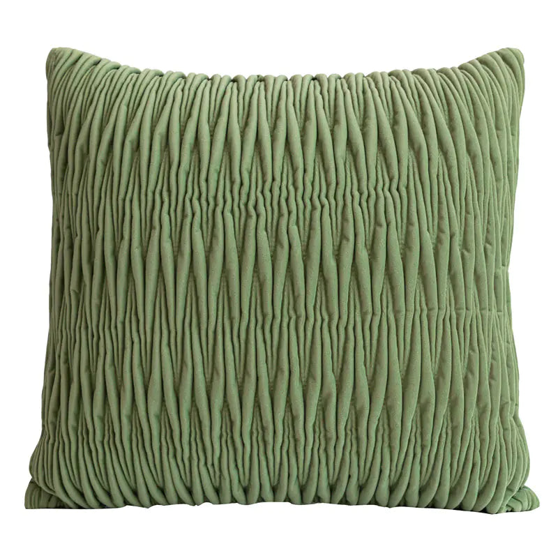 Green 3D Pleated Sofa Set with Pillows