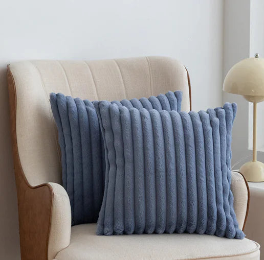 Faux Rabbit Fur Drawstring Pillowcase Cozy Soft