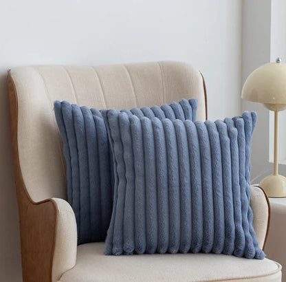 Faux Rabbit Fur Drawstring Pillowcase Cozy Soft