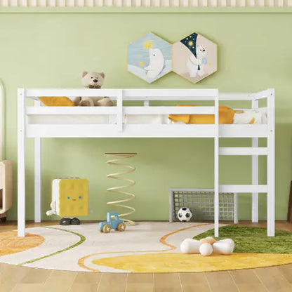 Twin Bed Frame - Loft Bed for Kids Bedroom - Kids Bed with Ladder