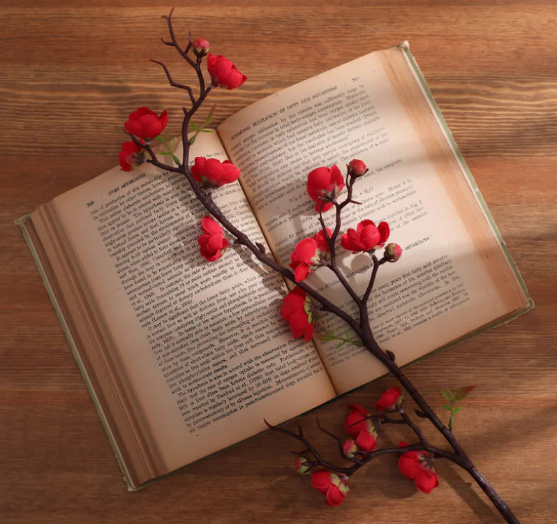 Silk Plum Blossom Branches – Artificial Floral Stems Decor
