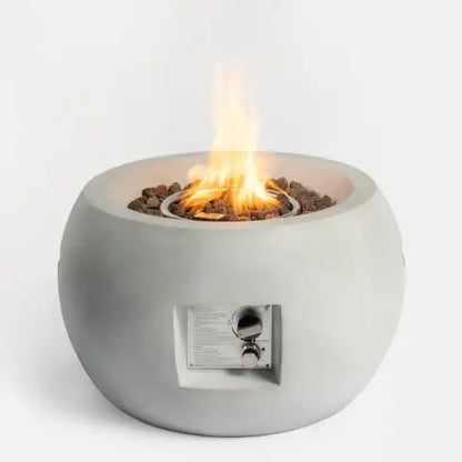 Round Propane Fire Pit Table – Outdoor Gas Fire Bowl in Graphite