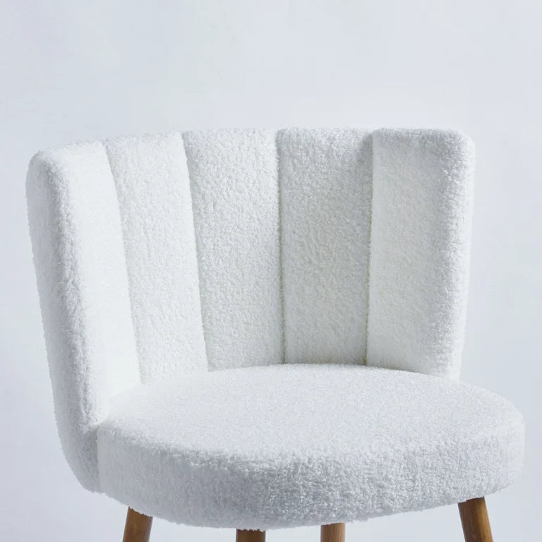 Modern White Upholstered Dining Chair 2-piece Set